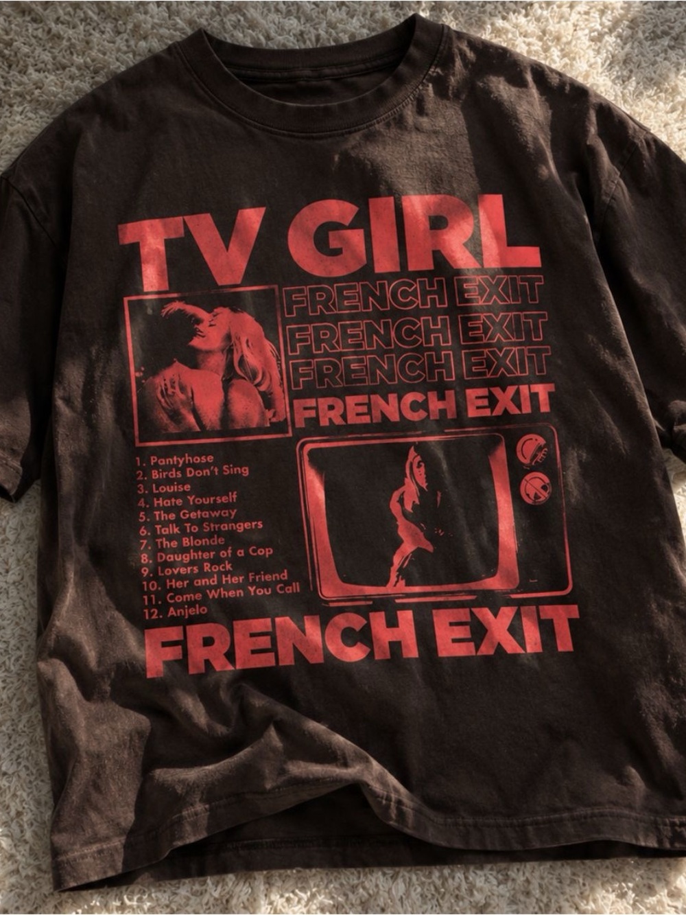 Gildan TV Girl "French Exit" Graphic Tee - Brown & Red